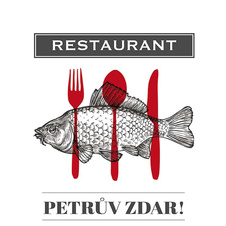 Kuchyňská zástěra pro rybáře - Restaurant Petrův zdar
