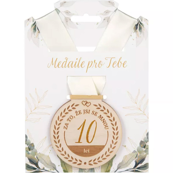 Dřevěná medaile - 10 let